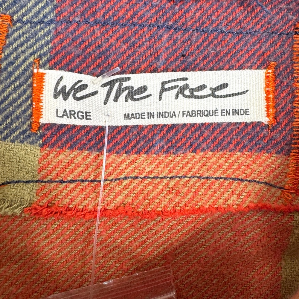 FREE PEOPLE Austin NEW Plaid Buttondown Size L Yellow Ochre Combo We The Free - Picture 13 of 15